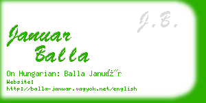 januar balla business card